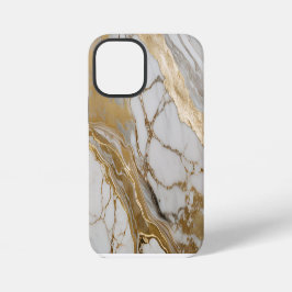 Modern Cracked Gold White Stylist iPhone 12 Mini Hoesje