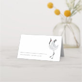Modern Crane Bird Names Date Wedding (Voorkant)