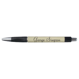 Modern Cream and Black Custom Name Sjabloon Pen