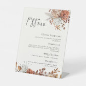 Modern Cream Boho Pizza Bar Teken Reclamebord Met Voetstuk (Voorkant)