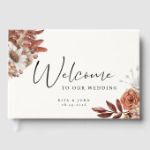 Modern Cream boho Wedding Folie Guestbook Gastenboek (Voorkant)