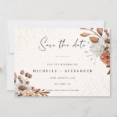 Modern Cream Boho Wedding Save The Date Kaart (Voorkant)