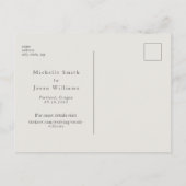 Modern Cream Monogram Save the Date Briefkaart (Achterkant)