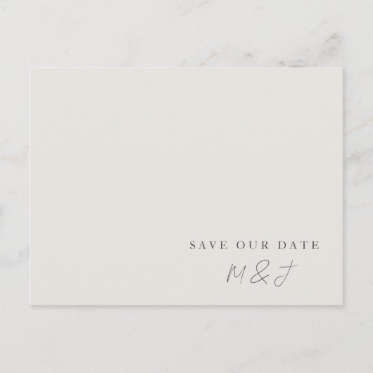 Modern Cream Monogram Save the Date Briefkaart (Voorkant)