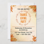 Modern Cream Thanksgiving Party Kaart (Voorkant)