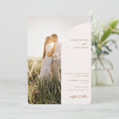 Modern Cream Wedding Invitation Kaart (Staand voorkant)