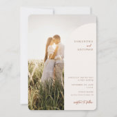 Modern Cream Wedding Invitation Kaart (Voorkant)