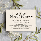 Modern Cream Zwart Script Bruiloft Vrijgezellenfee Kaart