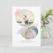 Modern Creatief Abstract sparen de Foto van de Dat Save The Date (Staand voorkant)