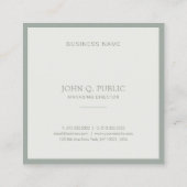 Modern Creatief Minimalistisch Elegant Groen Vierkante Visitekaartje (Achterkant)