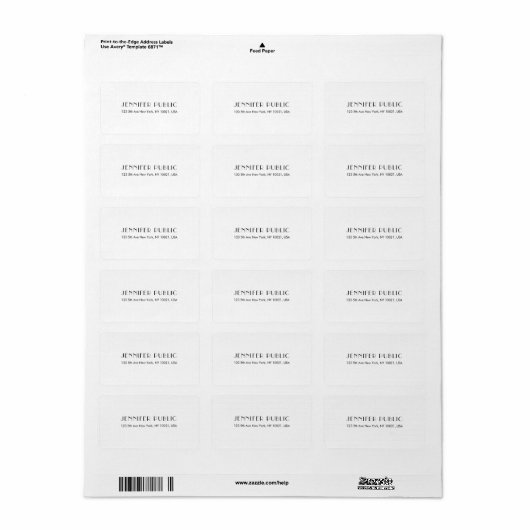 Modern creatief ontwerp Trendy witte Sjabloon Etiket (Full Sheet)