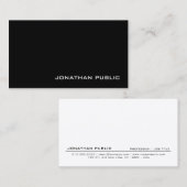 Modern Creatief Professioneel Zwart Wit Plain Visitekaartje (Voorkant / Achterkant)