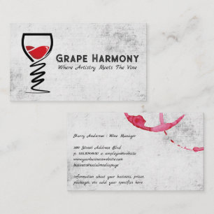 Modern Creative Wine Glass Logo Visitekaartje