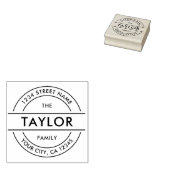 MODERN Creëer Uw eigen ronde retouradres Rubberstempel (Gestempeld)