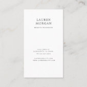 Modern Creme Floral Visitekaartje (Achterkant)