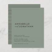 Modern crèmezwart script minimaal hedendaagse inv (Voorkant / Achterkant)