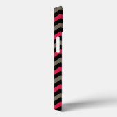 Modern Crimson Black Gray Chevron Case-Mate iPhone Case (Achterkant / Rechts)