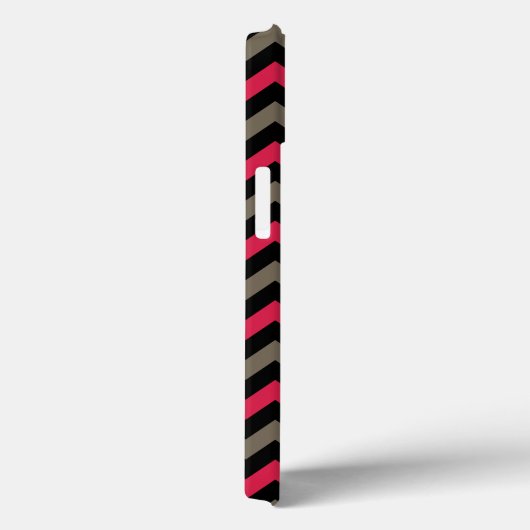 Modern Crimson Black Gray Chevron Case-Mate iPhone Case (Achterkant / Rechts)