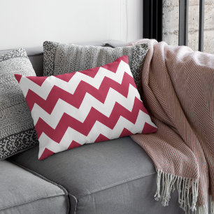 Modern Crimson Red Chevron Accent Kussen