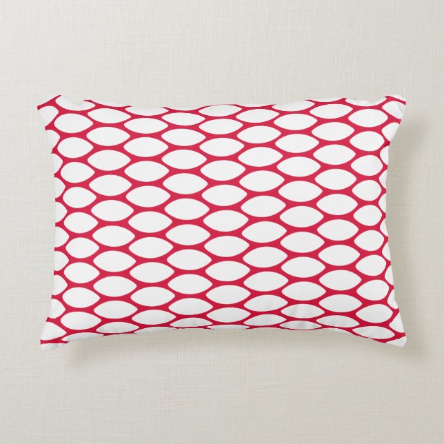 Modern Crimson White Pattern Accent Pillow Accent Kussen (Voorkant)