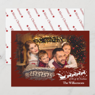 Modern Cross Hatch Lijst in kerstfoto Feestdagenkaart