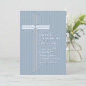 Modern Cross Holy Communion Invitation (Debout devant)
