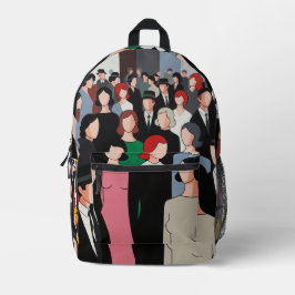 Modern Crowd Art Print Cut Sew Bag Bedrukte Rugzak