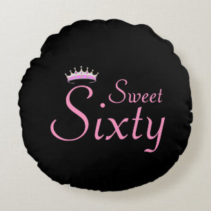 Modern Crown Sweet Sixty op Black Rond Kussen