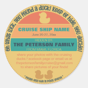 Modern Cruising Duck houden of verbergen spel Stic Ronde Sticker