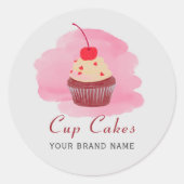 Modern cupcake business script Typografie Sticker (Voorkant)