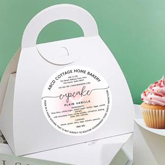 Modern Cupcake Label Cottage Law Label