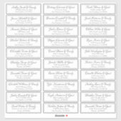 Modern Cursief Script Bruiloft Gast Namen Adres Sticker (Vel)