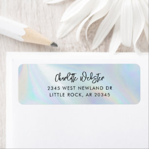 Modern Cursief Script iriserend retouradres Etiket