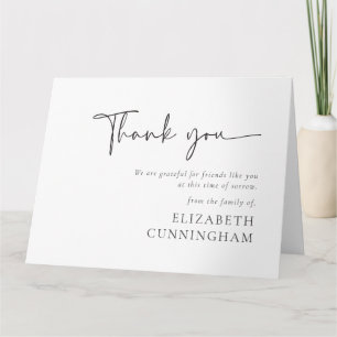 Modern cursief script Modern Elegant Chic Memorial Kaart