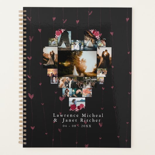 Modern Custom 18 Photo Heart Shaped voor haar Planner (Voorkant)