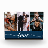 Modern Custom 3 Foto's Liefde Script Blauw (Voorkant)