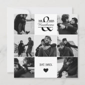 Modern custom 7 Couple Photos with Monogram Feestdagenkaart (Voorkant)