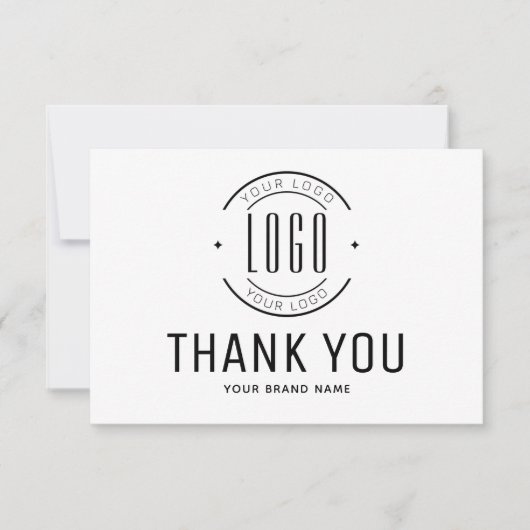 Modern custom bedrijf logo business branded bedankkaart (Voorkant)