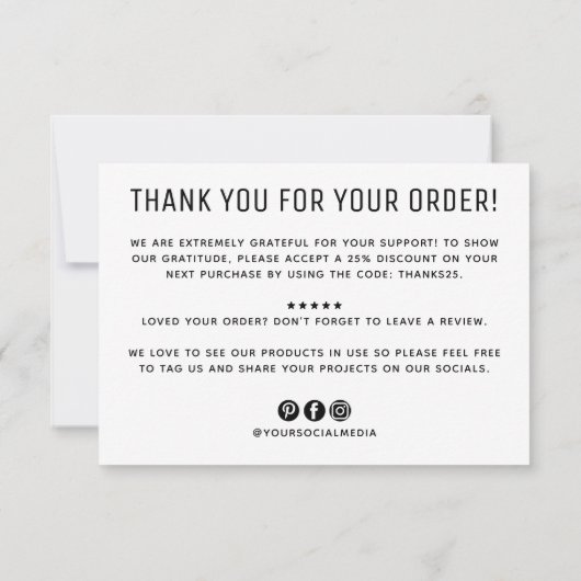 Modern custom bedrijf logo business branded bedankkaart (Achterkant)