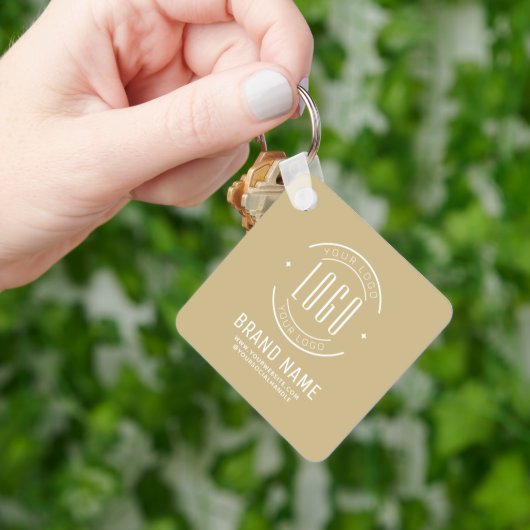 Modern custom bedrijf logo business branded sleutelhanger (Hand)
