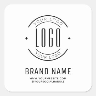 Modern custom bedrijf logo business branded vierkante sticker