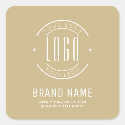 Modern custom bedrijf logo business branded vierkante sticker (Voorkant)