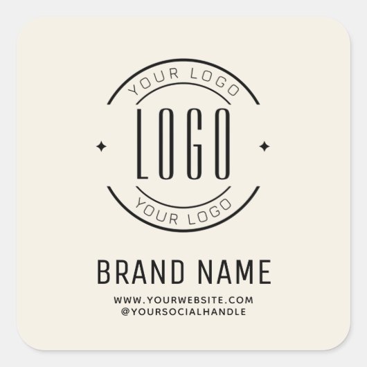 Modern custom bedrijf logo business branded vierkante sticker (Voorkant)