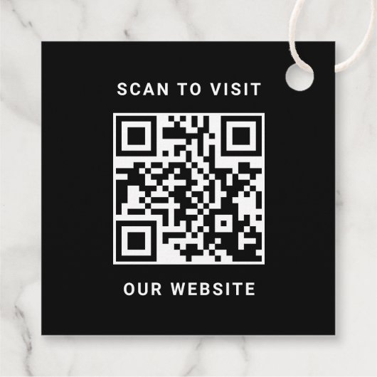 Modern Custom Black Business Logo and QR Code Bedankjes Labels (Achterkant)