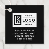 Modern Custom Black Business Logo and QR Code Bedankjes Labels (Voorkant)