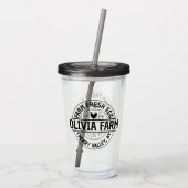 Modern Custom Boerderij Fresh Naam Eigenaar Acryl Drinkbeker (Achterkant)