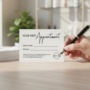 Modern Custom Business logo Volgende afspraak Bedankkaart