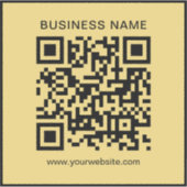 Modern Custom Business Name Url QR Code Template Sticker (Voorkant)