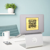 Modern Custom Business Name Url QR Code Template Sticker (Laptop op bureau)