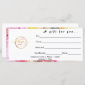 Modern Custom Classic Corporate Gift Certificaat (Voorkant / Achterkant)